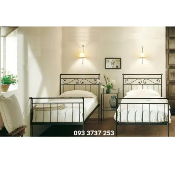 GIƯỜNG ĐÔI EM BÉ SẮT MỸ THUẬT