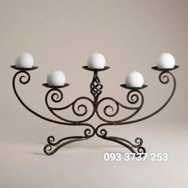 ĐÈN NẾN 5 NHÁNH SẮT MỸ THUẬT
