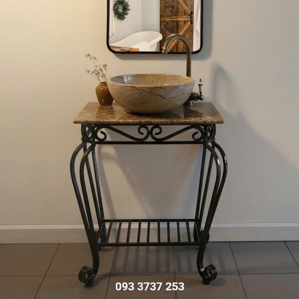 KỆ ĐỂ LAVABO SẮT RÈN MỸ THUẬT ĐẸP