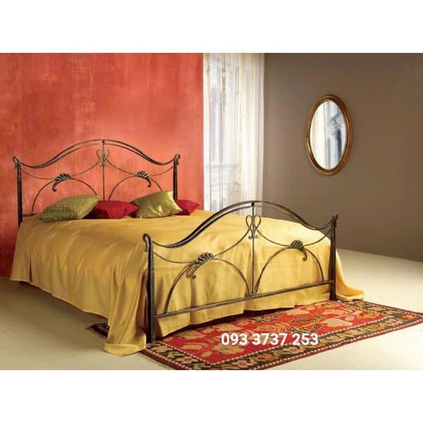 GIƯỜNG SẮT UỐN MÀU GIẢ CỔ SANG TRỌNG