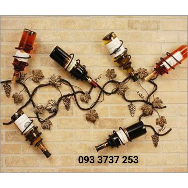 GIÁ ĐỠ 6 CHAI RƯỢU SẮT MỸ THUẬT