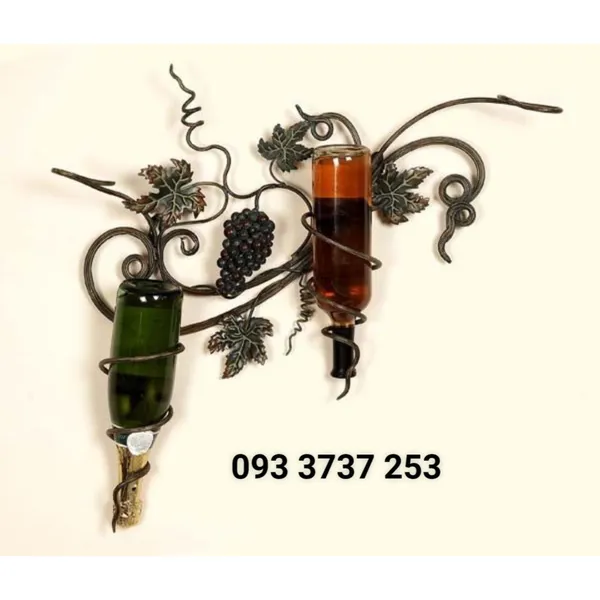 GIÁ ĐỠ RƯỢU ỐP TƯỜNG SẮT MỸ THUẬT 