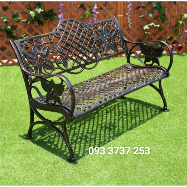 GHẾ BĂNG DÀI NHÔM ĐÚC HOA VĂN ĐẸP SẮC NÉT 