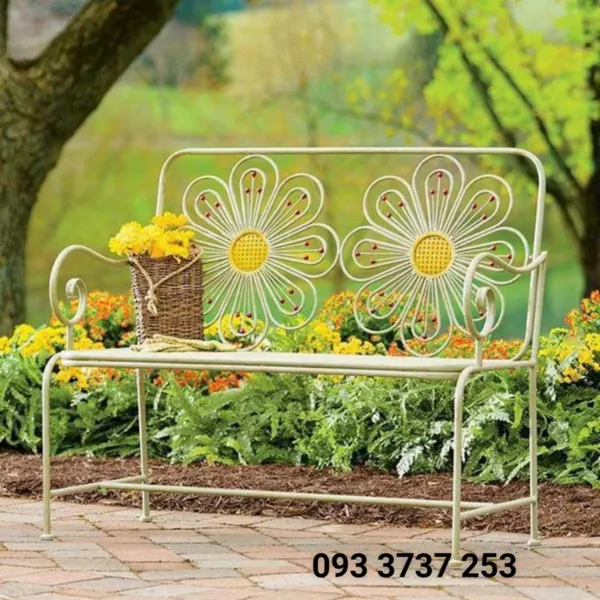 GHẾ DÀI HỌA TIẾT HOA MAI TÔ ĐIỂM SÂN VƯỜN NGÀY XUÂN