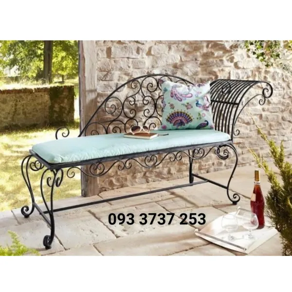 GHẾ DÀI NGOÀI TRỜI SẮT UỐN NGHỆ THUẬT