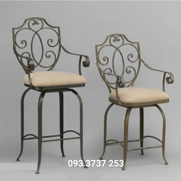 GHẾ BAR SẮT UỐN PHONG CÁCH CHÂU ÂU SANG TRỌNG