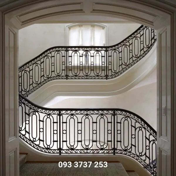 Cầu thang sắt rèn nghệ thuật KH14-CT018