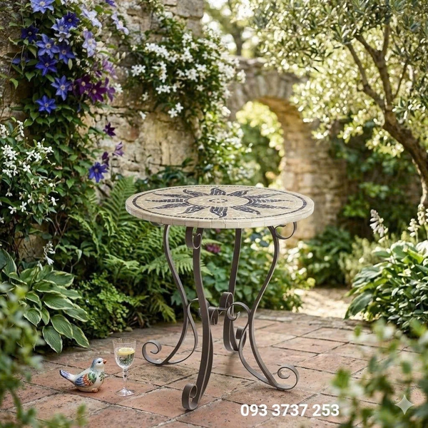 BÀN MOSAIC SẮT MỸ THUẬT KIỂU CỔ ĐIỂN