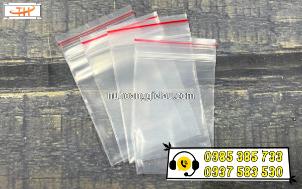 túi zip chỉ đỏ trong suốt túi zip chỉ đỏ trong suốt