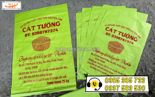 Bao tải dệt PP in logo theo yêu cầu Bao tải dệt PP in logo theo yêu cầu