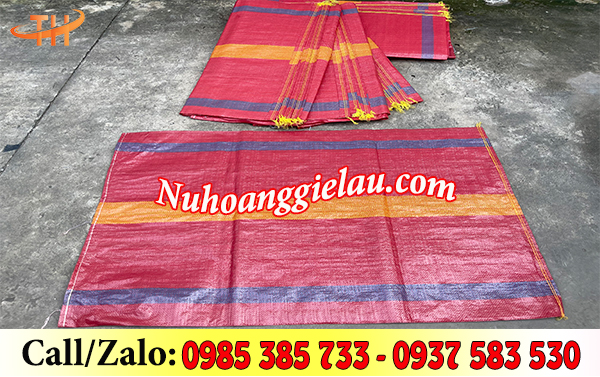 Bao tải dứa đóng hàng màu phối sọc Bao tải dứa đóng hàng màu phối sọc