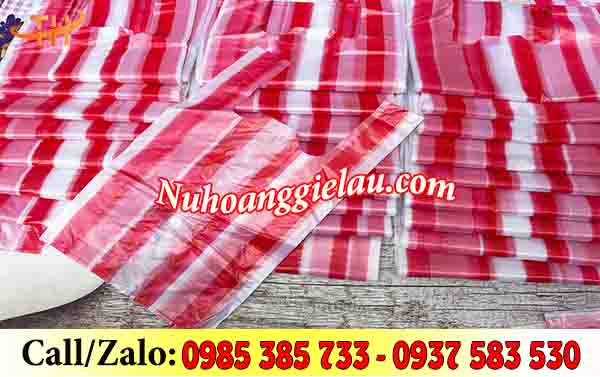 Túi xốp sọc zin đỏ Túi xốp sọc zin đỏ