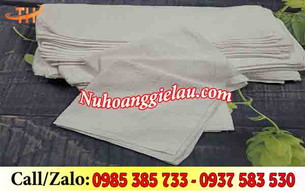 Khăn lau cotton trắng cỡ vuông nhỏ gọn Khăn lau cotton trắng cỡ vuông nhỏ gọn