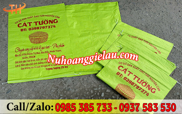 Bao tải dứa mẫu in thông tin thương hiệu Bao tải dứa mẫu in thông tin thương hiệu