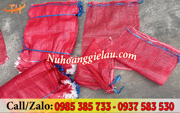 Bao tải lưới đựng nông sản có sắn dây rút tiện lợi Bao tải lưới đựng nông sản có sắn dây rút tiện lợi