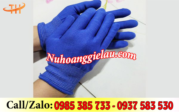 Găng tay thun mỏng màu xanh Găng tay thun mỏng màu xanh