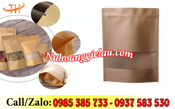 Túi zip giấy kraft có cửa sổ có thiết kế hiện đại, tiện lợi Túi zip giấy kraft có cửa sổ có thiết kế hiện đại, tiện lợi