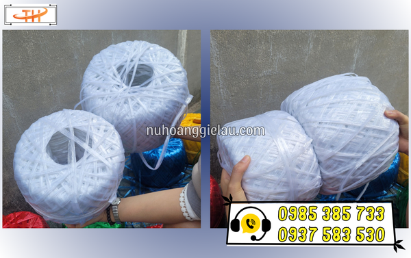 Cuộn dây buộc nilon màu trắng loại 1kg Cuộn dây buộc nilon màu trắng loại 1kg