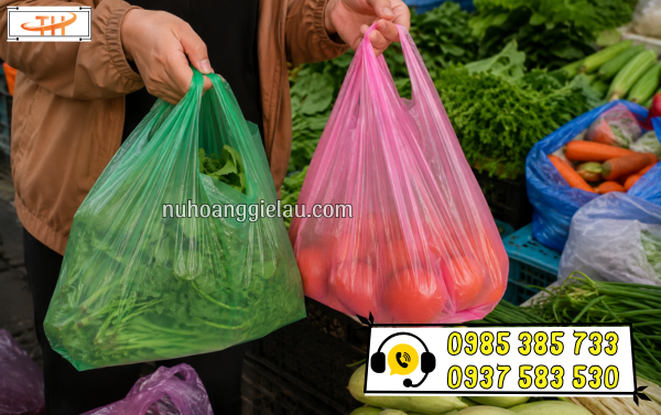 Túi xốp hàng chợ tiện lợi chứa đựng nhiều loại hàng hoá thực phẩm khác nhau Túi xốp hàng chợ tiện lợi chứa đựng nhiều loại hàng hoá thực phẩm khác nhau