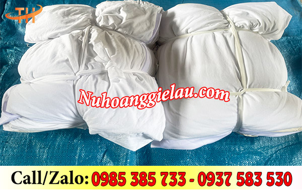 Vải lau cotton trắng bó 5kg, bao tải 50kg Vải lau cotton trắng bó 5kg, bao tải 50kg