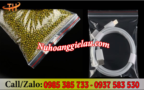 Túi zip chỉ đỏ đóng gói hàng hoá tiện lợi, kín đáo Túi zip chỉ đỏ đóng gói hàng hoá tiện lợi, kín đáo