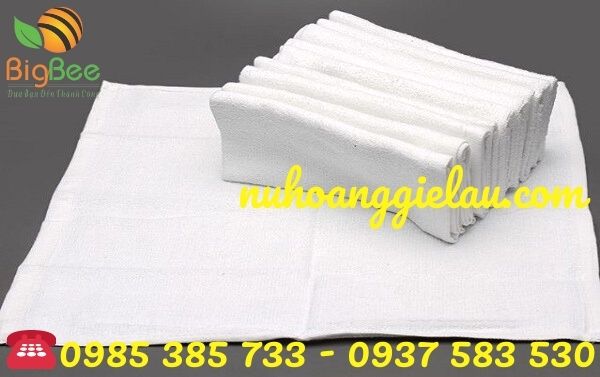 khăn lau cotton vuông trắng khăn lau vuông trắng cotton