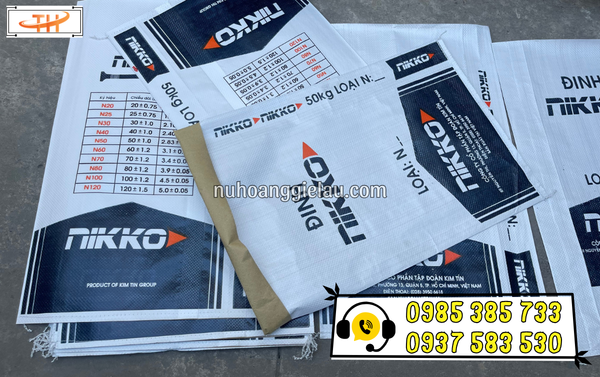 Bao PP dệt ghép giấy Kraft in chữ Bao PP dệt ghép giấy Kraft in chữ