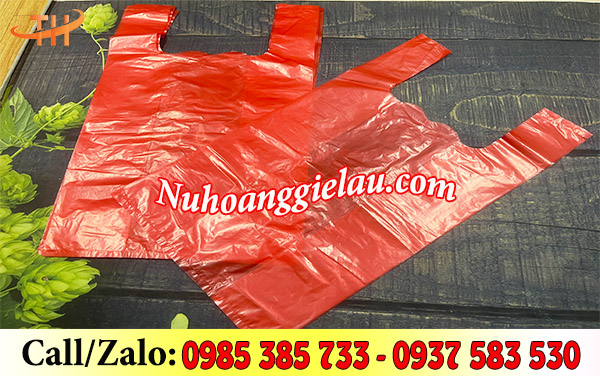 Túi xốp 2 quai hàng chợ màu đỏ Túi xốp 2 quai hàng chợ màu đỏ