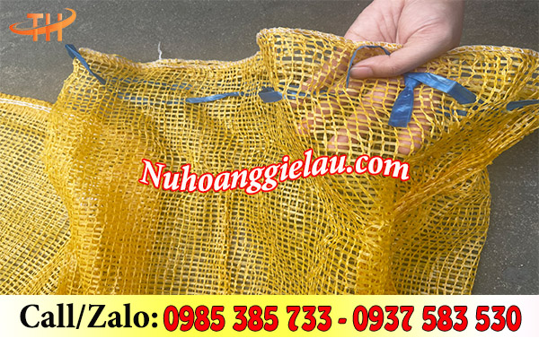 Bao tải lưới đựng nông sản có luồng dây nilon tiện lợi Bao tải lưới đựng nông sản có luồng dây nilon tiện lợi