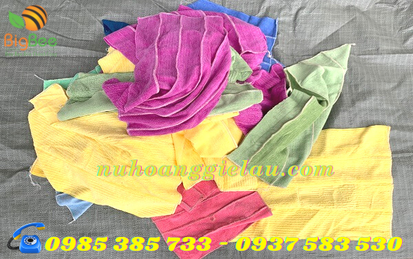 khăn lau công nghiệp nhiều màu sắc may nối