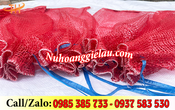 Bao lưới đựng hành tỏi có dây rút miệng tiện lợi Bao lưới đựng hành tỏi có dây rút miệng tiện lợi