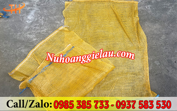 Bao lưới đựng nông sản màu vàng Bao lưới đựng nông sản màu vàng