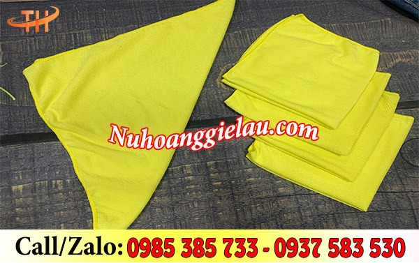 Khăn lau microfiber màu vàng Khăn lau microfiber màu vàng