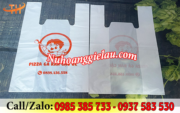 Túi xốp siêu thị màu trắng có in logo Túi xốp siêu thị màu trắng có in logo