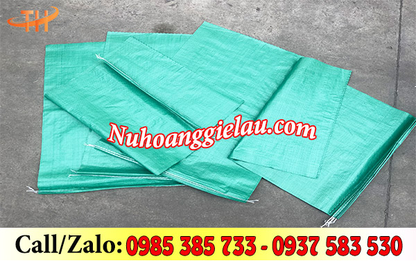 Bao tải xanh đựng nước đá Bao tải xanh đựng nước đá