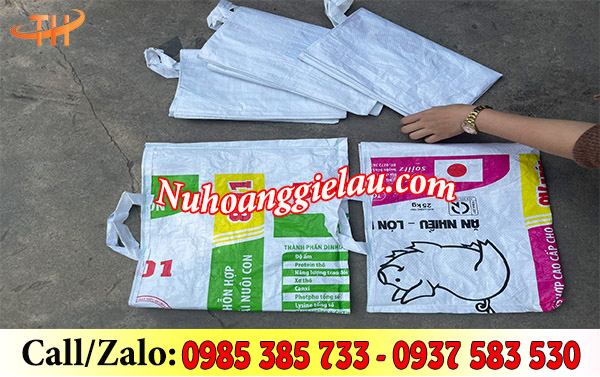 Túi xách tái chế từ bao cám cò Túi xách tái chế từ bao cám cò