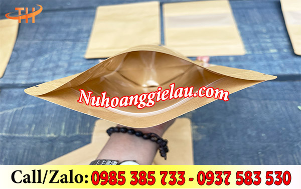 Túi zip giấy kraft có thiết kế khoá vuốt mép tiện lợi Túi zip giấy kraft có thiết kế khoá vuốt mép tiện lợi