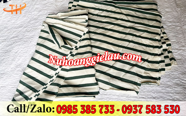 Giẻ lau công nghiệp 1 lớp cotton màu sọc Giẻ lau công nghiệp 1 lớp cotton màu sọc