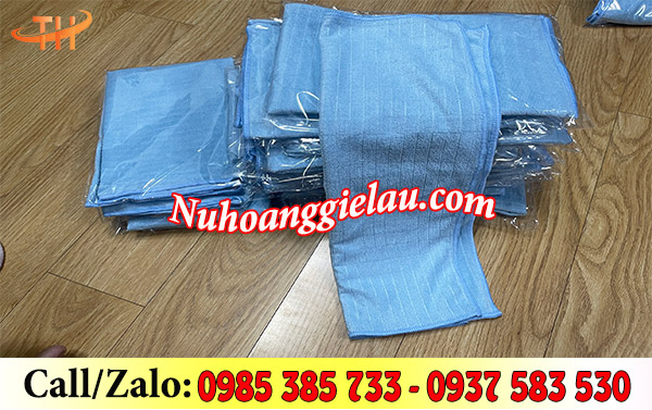 Khăn microfiber màu xanh kích thước 50x55cm Khăn microfiber màu xanh kích thước 50x55cm