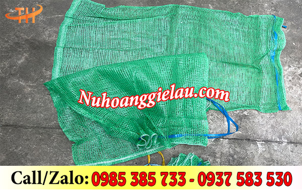 Bao lưới đựng nông sản màu xanh Bao lưới đựng nông sản màu xanh
