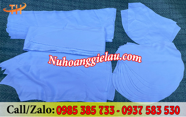 Vải lau trắng nhỏ cỡ bàn tay hoặc khổ giấy a5 Vải lau trắng nhỏ cỡ bàn tay hoặc khổ giấy a5