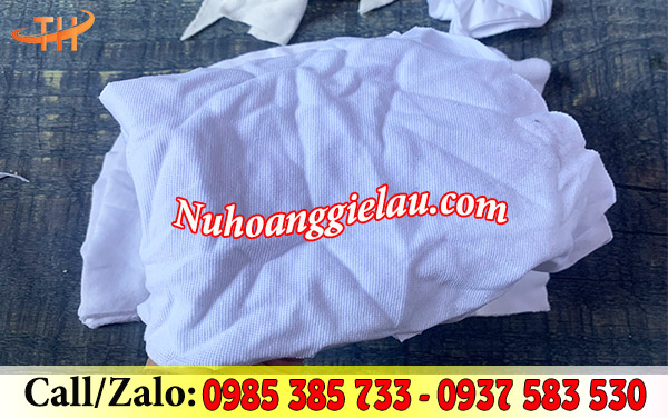 Vải lau trắng nhỏ chất liệu thun cotton Vải lau trắng nhỏ chất liệu thun cotton