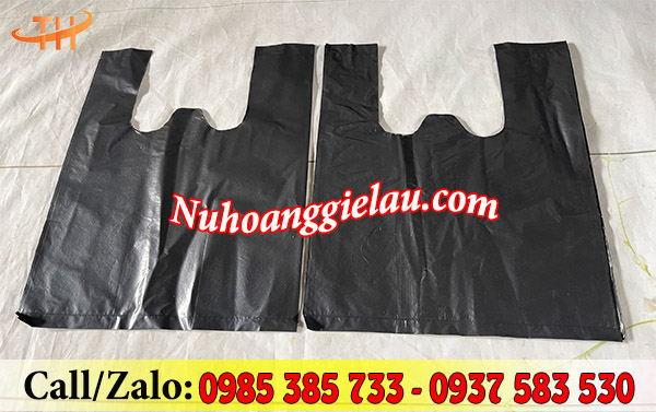Túi nilon đen bóng 2 quai Túi nilon đen bóng 2 quai