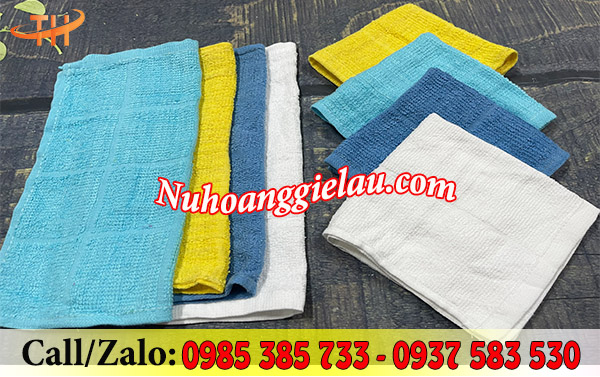 Khăn lau cotton 28x28cm đủ màu Khăn lau cotton 28x28cm đủ màu