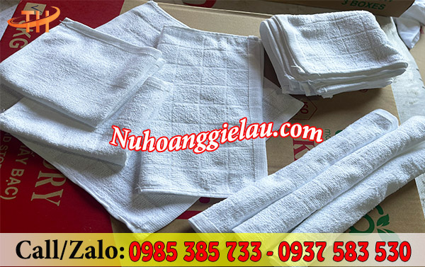 Khăn lau cotton 28x28cm màu trắng Khăn lau cotton 28x28cm màu trắng