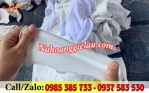 Giẻ lau trắng nhỏ thun cotton co giãn tốt Giẻ lau trắng nhỏ thun cotton co giãn tốt