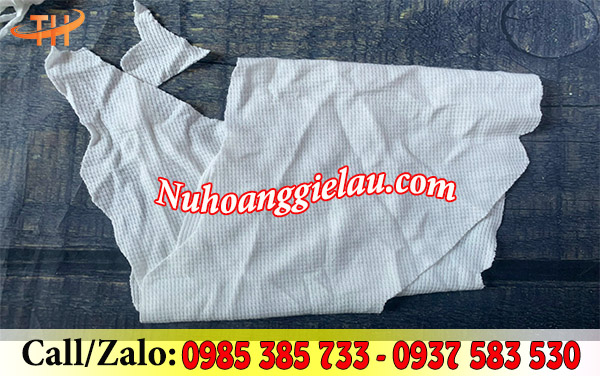 Vải lau trắng miếng nhỏ chất liệu thun cotton Vải lau trắng miếng nhỏ chất liệu thun cotton
