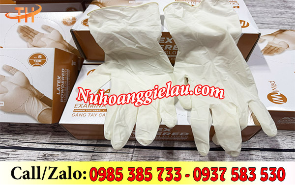Găng tay cao su y tế có bột I-Med màu trắng Găng tay cao su y tế có bột I-Med màu trắng