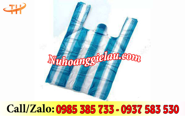 Túi xốp màu sọc xanh Túi xốp màu sọc xanh