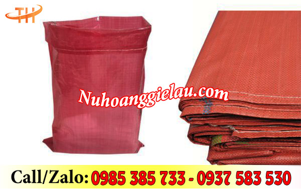 Bao tải dứa màu đỏ đựng hàng hoá tiện lợi Bao tải dứa màu đỏ đựng hàng hoá tiện lợi